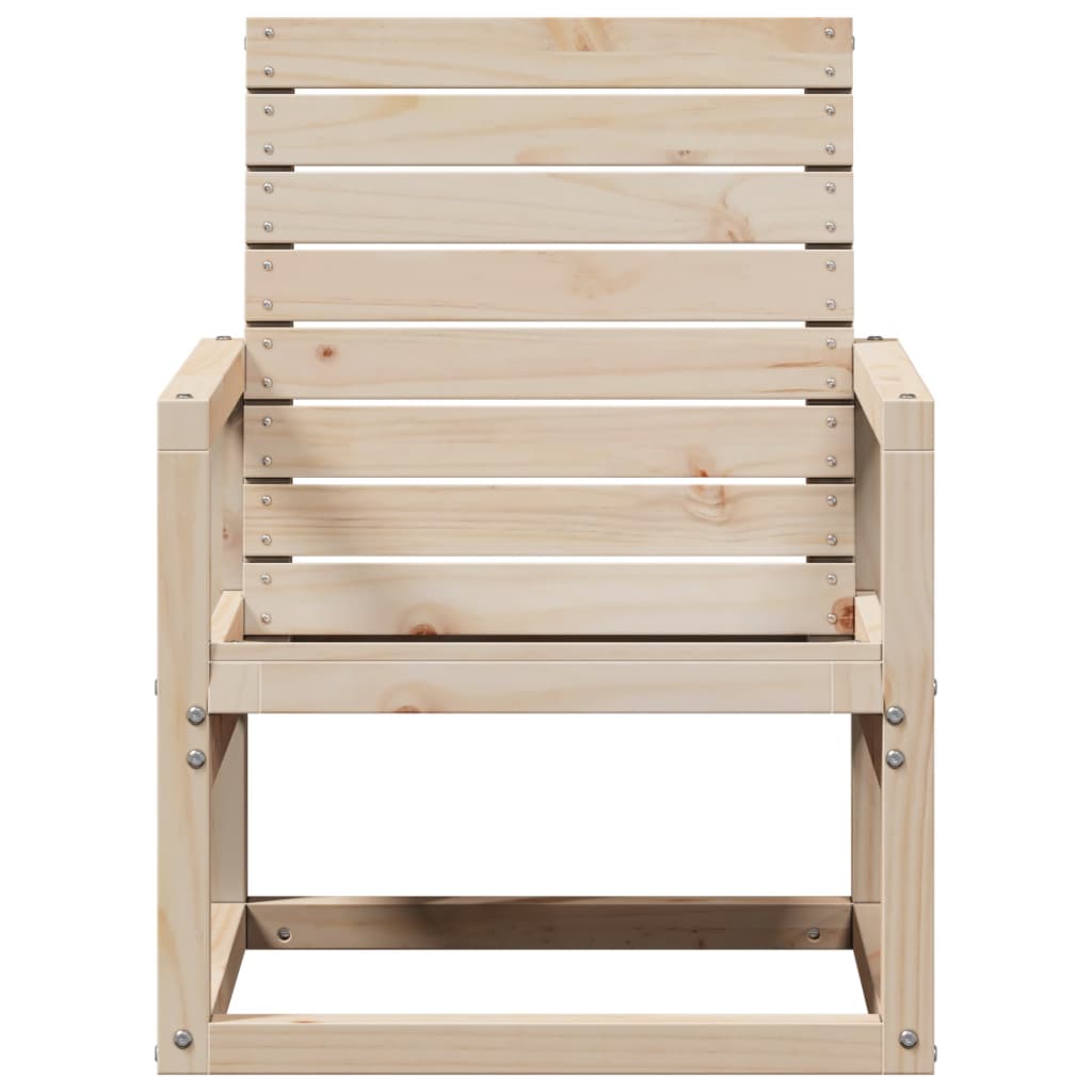 Silla de jardín madera maciza de pino 57,5x63x76 cm