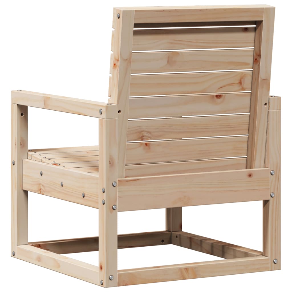Silla de jardín madera maciza de pino 57,5x63x76 cm