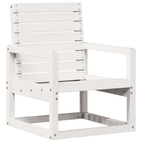 Cadeira de jardim madeira maciça de pinho branco 57,5x63x76 cm