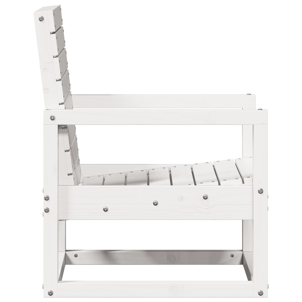 Silla de jardín madera maciza de pino blanco 57,5x63x76 cm