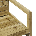 Juego de muebles de jardín 3 pzas madera de pino impregnada