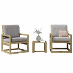 Juego de muebles de jardín 3 pzas madera de pino impregnada