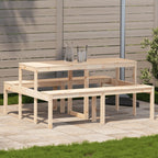 Mesa de pícnic madera maciza de pino 105x134x75 cm