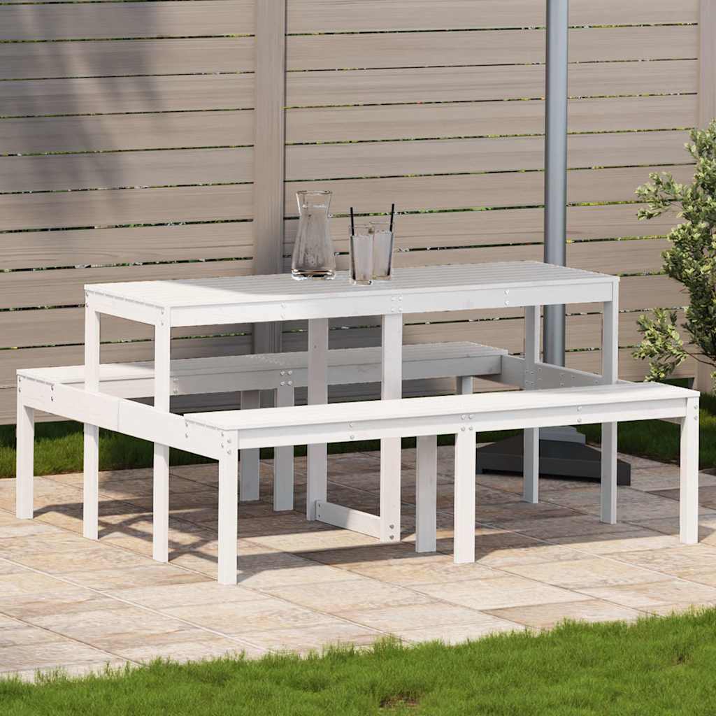 Mesa de pícnic madera maciza de pino 105x134x75 cm