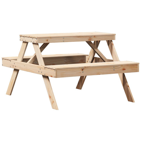 Solid pine picnic table 105x134x75 cm