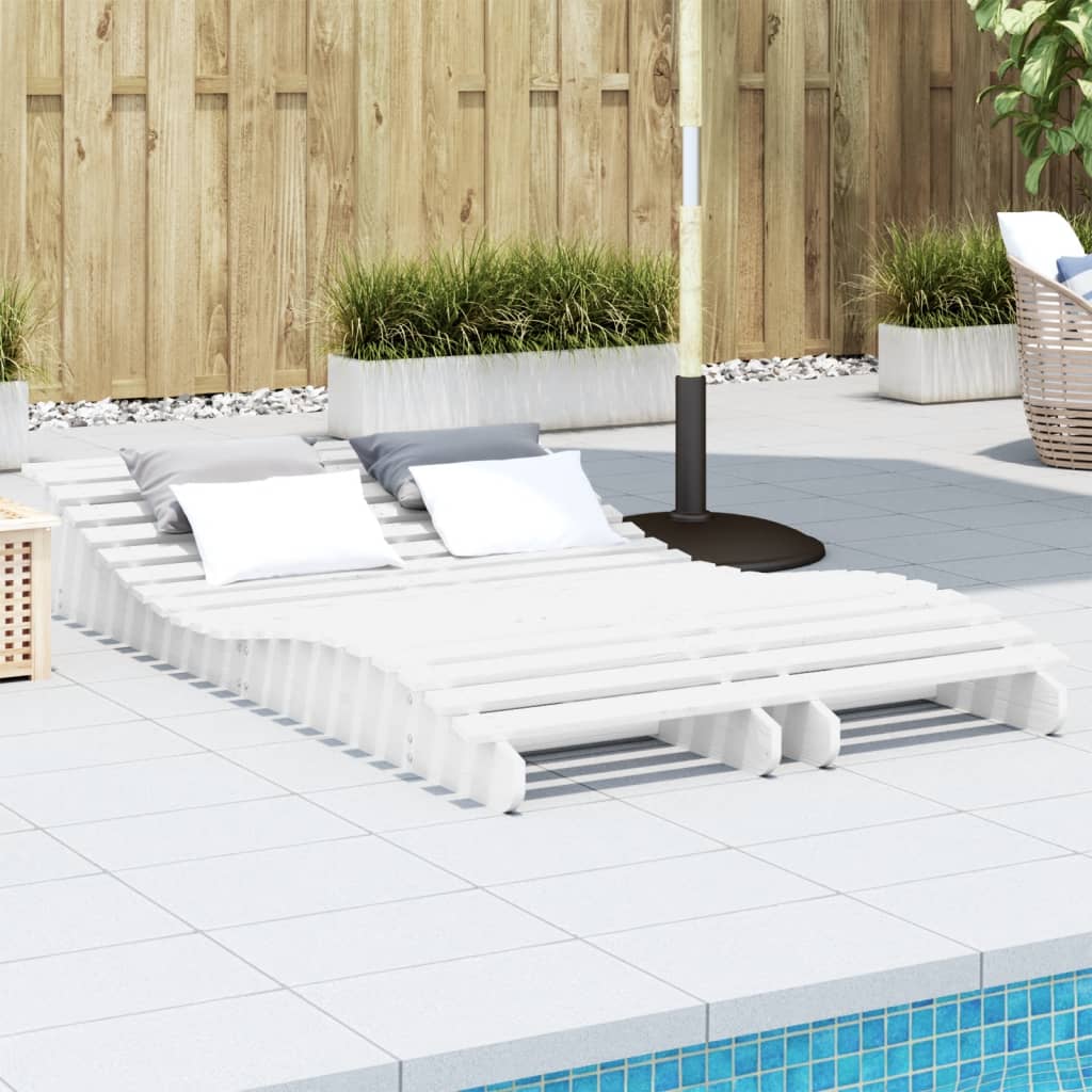 Tumbona de madera maciza de pino 205x110x31,5 cm