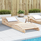 Tumbona de madera maciza de pino 205x110x31,5 cm