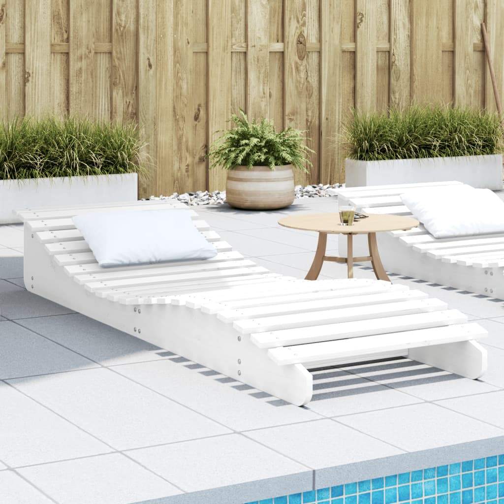 Tumbona de madera maciza de pino 205x110x31,5 cm