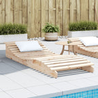 Tumbona de madera maciza de pino 205x110x31,5 cm