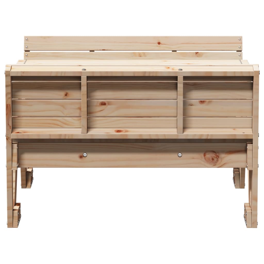 Mesa de pícnic para niños madera maciza de pino 88x122x58 cm