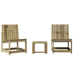 Juego de muebles de jardín 3 pzas madera de pino impregnada