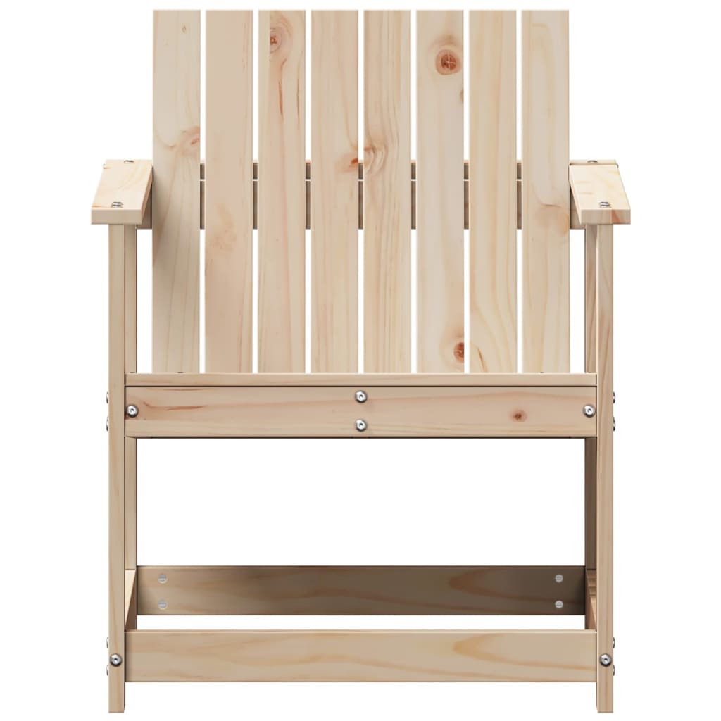 Silla de jardín madera maciza de pino 62x56x77 cm