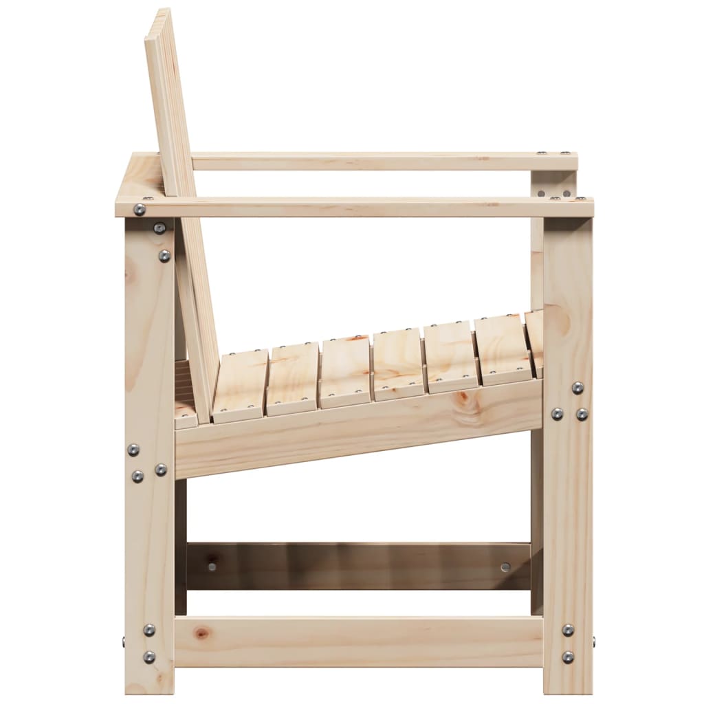 Silla de jardín madera maciza de pino 62x56x77 cm