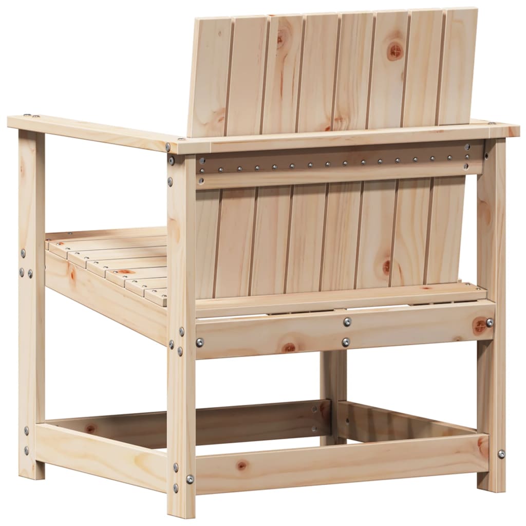 Silla de jardín madera maciza de pino 62x56x77 cm