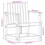 Silla de jardín madera maciza de pino 62x56x77 cm