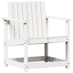 Silla de jardín madera maciza de pino blanco 62x56x77 cm