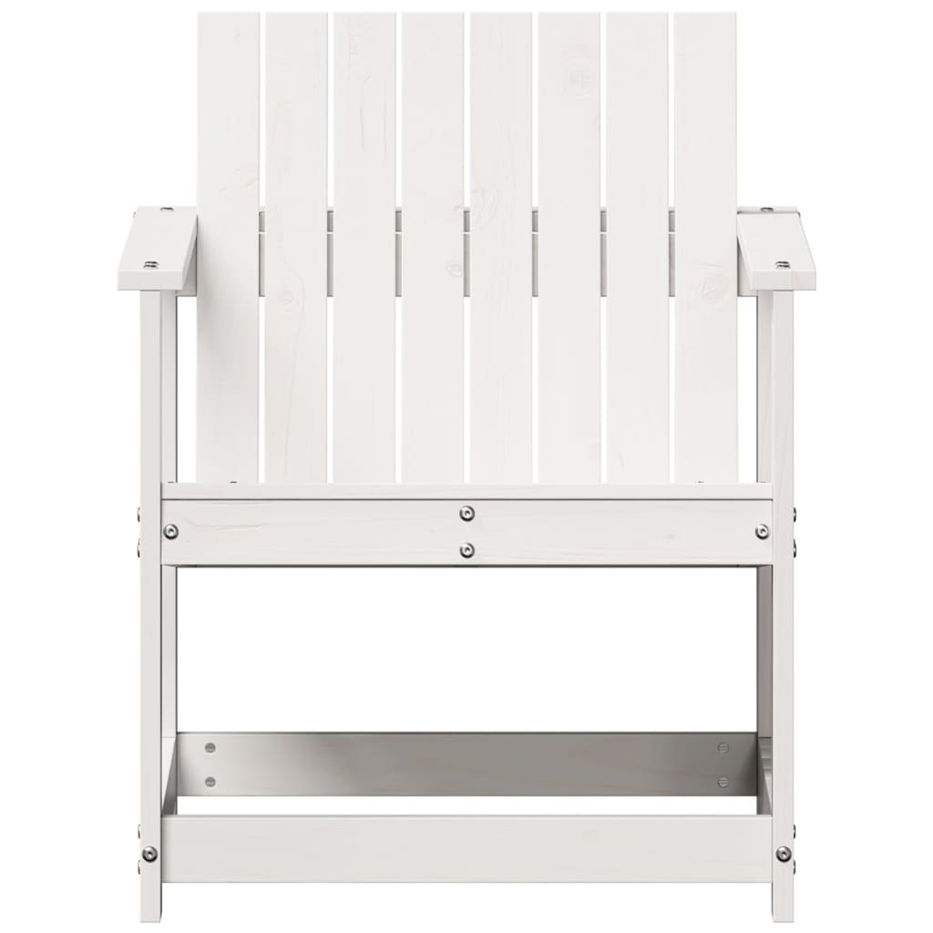 Silla de jardín madera maciza de pino blanco 62x56x77 cm