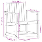 Silla de jardín madera maciza de pino blanco 62x56x77 cm