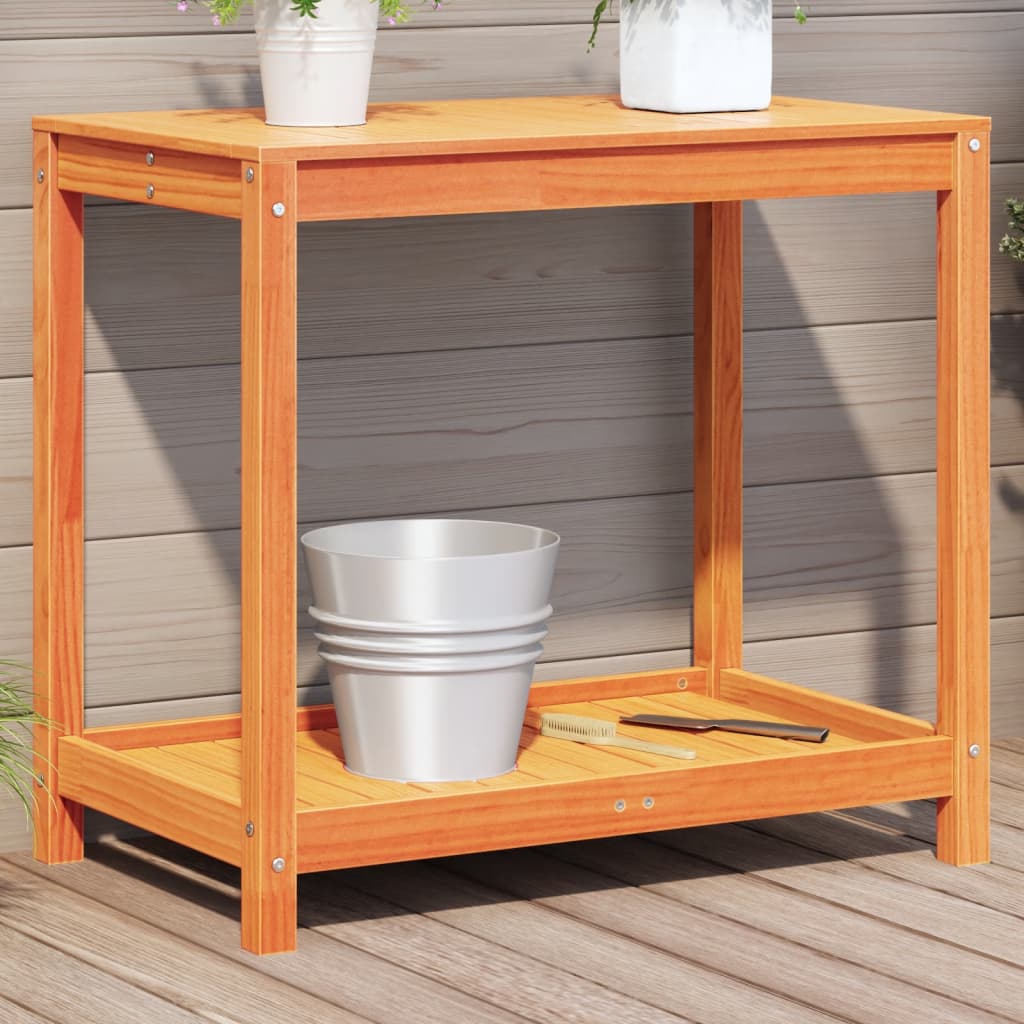 Mesa de plantación con estante madera maciza pino 108x50x75 cm