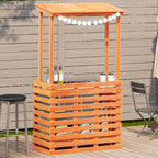 Solid Wood Garden Bar Table White 112.5x57x195.5 cm