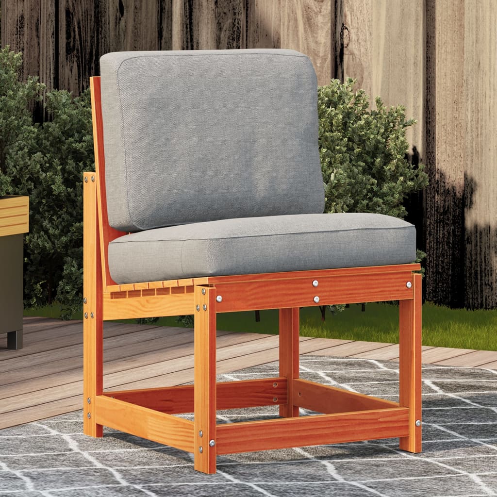 Silla de jardín madera maciza de pino blanco 62x56x77 cm