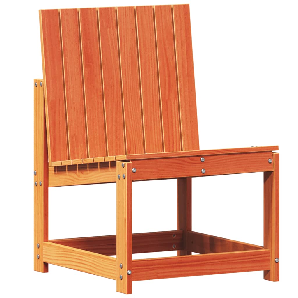 Juego de muebles jardín 3 pzas madera maciza pino marrón cera