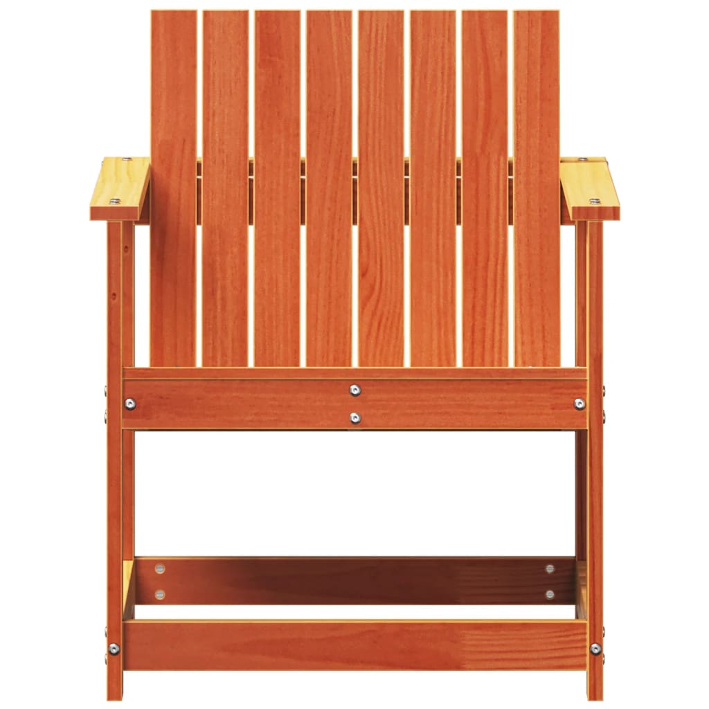 Silla de jardín madera maciza de pino marrón cera 62x56x77 cm