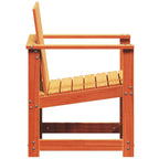 Silla de jardín madera maciza de pino marrón cera 62x56x77 cm
