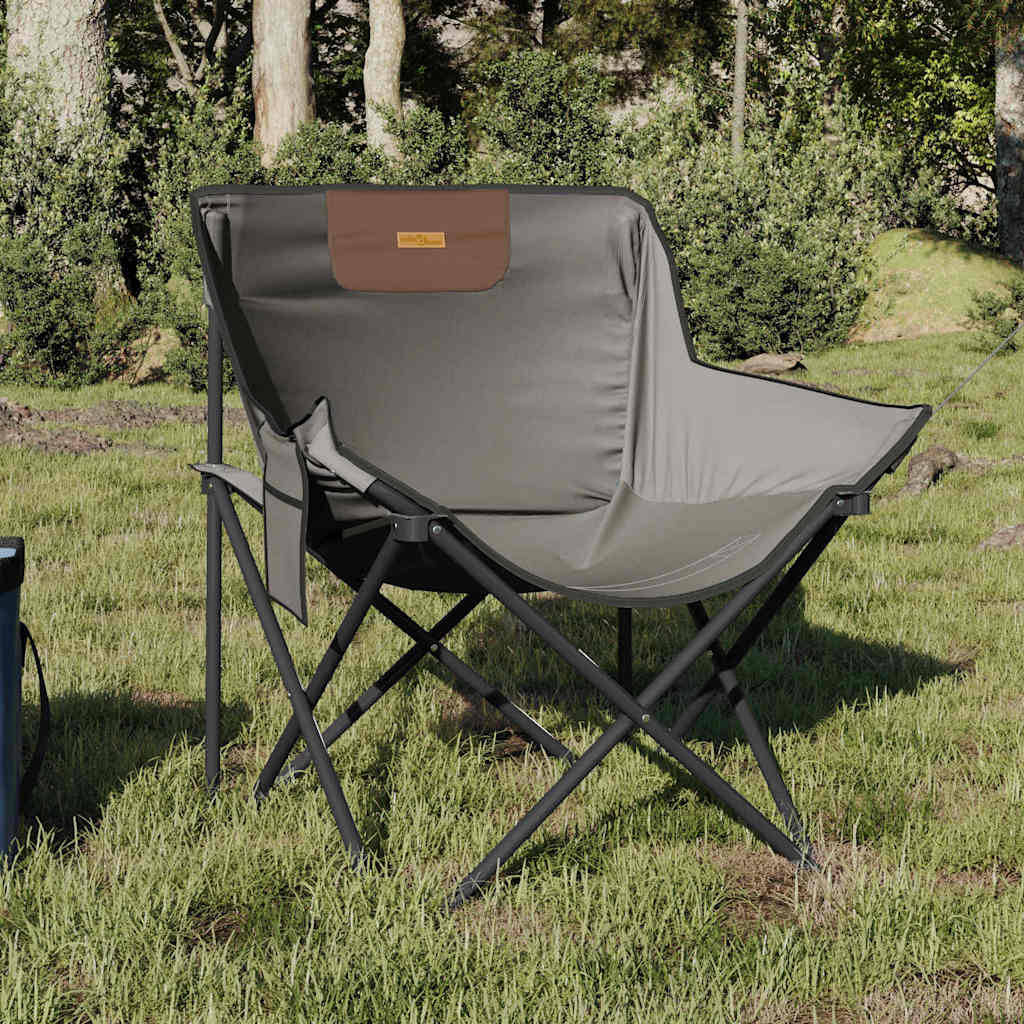 Sillas de camping con bolsillo plegable 2 uds estampado hojas