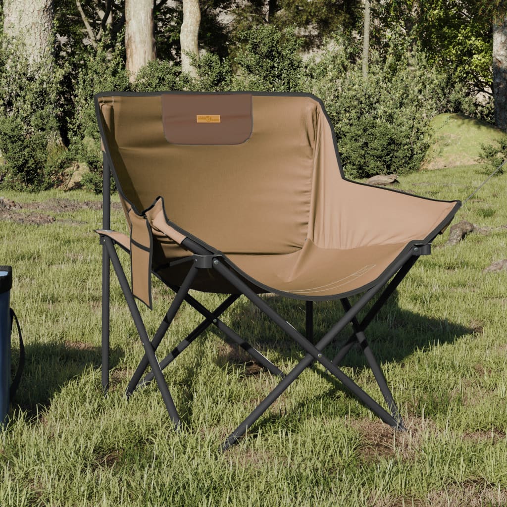 Sillas de camping con bolsillo plegable 2 uds estampado hojas