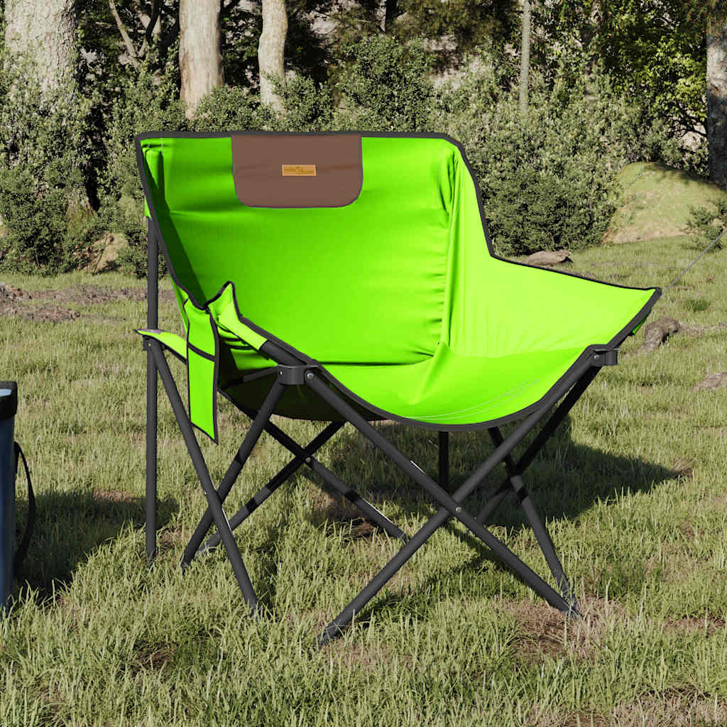 Sillas de camping con bolsillo plegable 2 uds estampado hojas