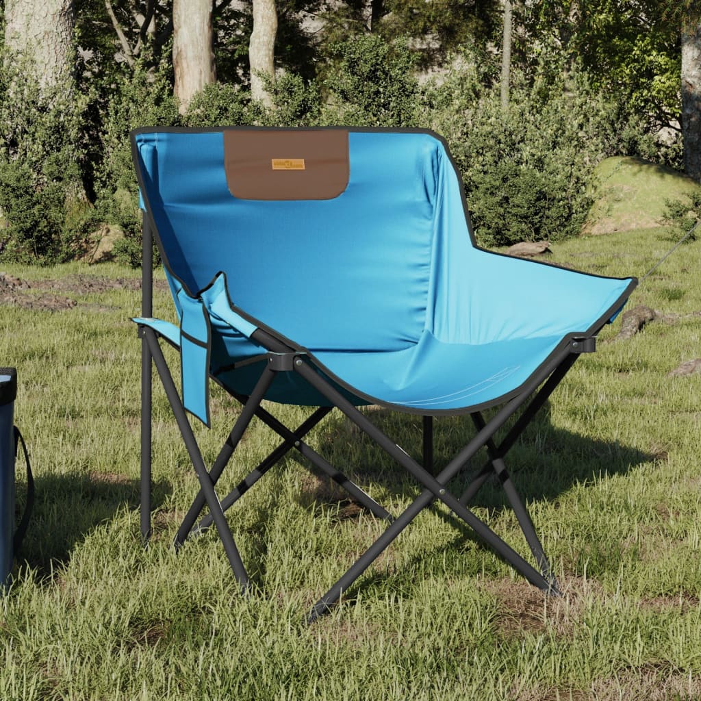 Sillas de camping con bolsillo plegable 2 uds estampado hojas