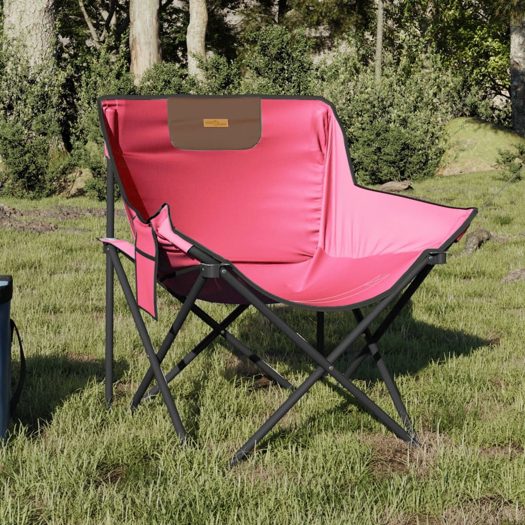 Sillas de camping con bolsillo plegable 2 uds estampado hojas