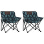 Sillas de camping con bolsillo plegable 2 uds estampado hojas