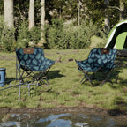 Sillas de camping con bolsillo plegable 2 uds estampado hojas