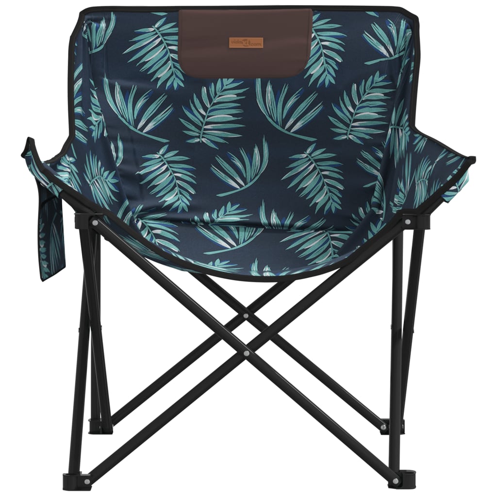 Sillas de camping con bolsillo plegable 2 uds estampado hojas