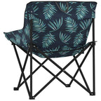 Sillas de camping con bolsillo plegable 2 uds estampado hojas