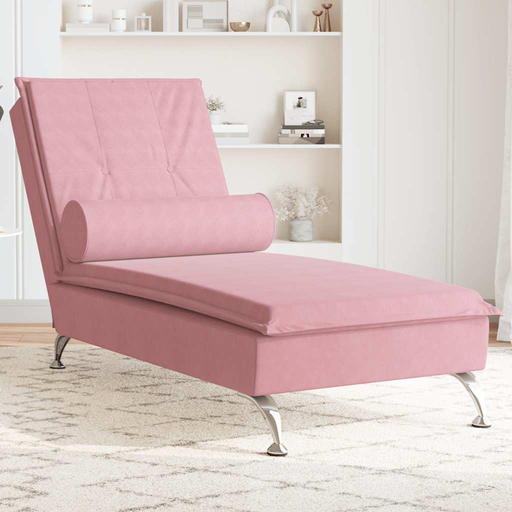 Massage chaise lounge sofa with blue fabric cushion