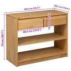 Mesa consola SAUDA madera maciza de pino roble 89,5x36,5x73 cm