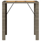 Mesa alta jardín superficie madera ratán PE gris 105x80x110 cm