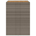 Mesa alta jardín superficie madera ratán PE gris 105x80x110 cm