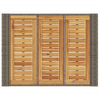 Mesa alta jardín superficie madera ratán PE gris 105x80x110 cm