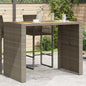 Mesa alta jardín superficie madera ratán PE gris 105x80x110 cm