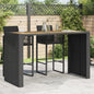 Mesa alta jardín superficie madera ratán PE gris 105x80x110 cm