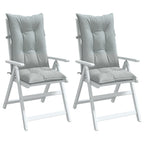 Cojín silla de jardín respaldo alto 2 uds tela azul 120x50x3 cm