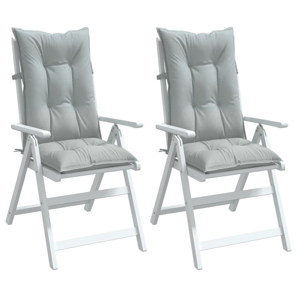 Cojín silla de jardín respaldo alto 2 uds tela azul 120x50x3 cm