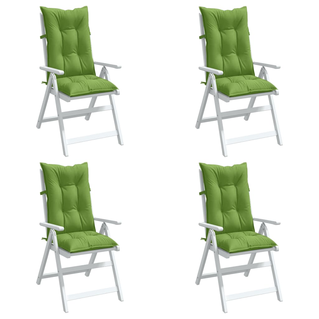 Cojín silla de jardín respaldo alto 2 uds tela azul 120x50x3 cm