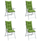 Cojín silla de jardín respaldo alto 2 uds tela azul 120x50x3 cm