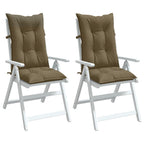 Cojín silla de jardín respaldo alto 2 uds tela azul 120x50x3 cm