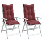 Cojín silla de jardín respaldo alto 2 uds tela azul 120x50x3 cm